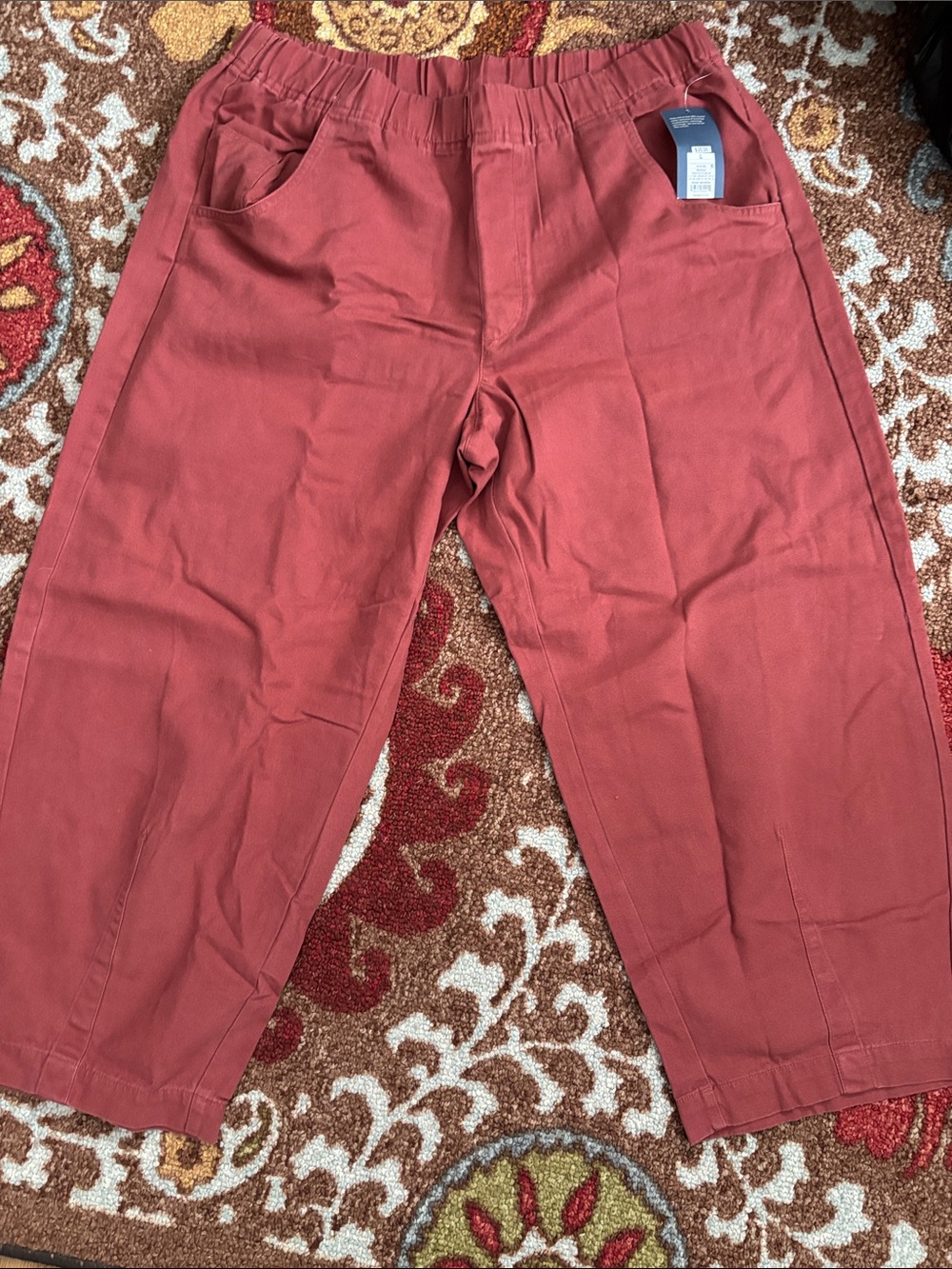 Universal Thread Coral Pull-On Wide/Barrel Leg Pants